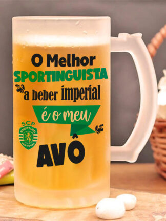 Caneca de Cerveja O Melhor Sportinguista a beber Imperial é o meu Avô