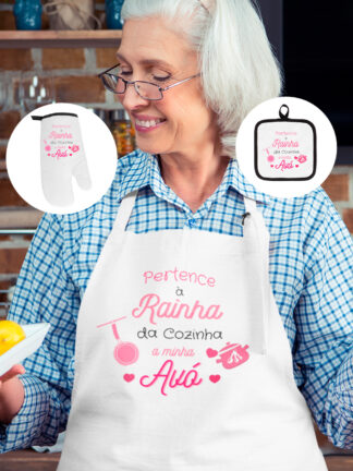 Avental + Luva de forno Pertence à Rainha da Cozinha a minha Avó