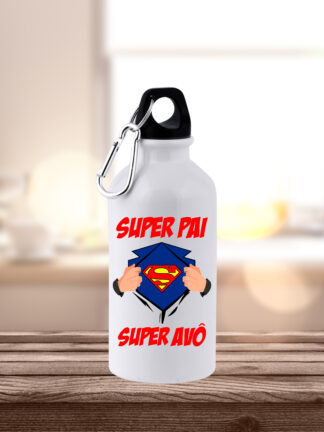 Garrafa de Alumínio Super Pai, Super Avô (Super Homem)
