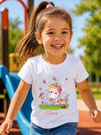 T-shirt Unicórnio Rosa