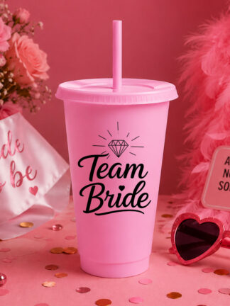 Copo com palhinha Diamante Team Bride