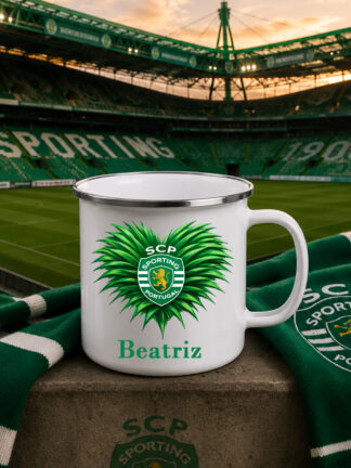 Caneca de Esmalte Sporting coração