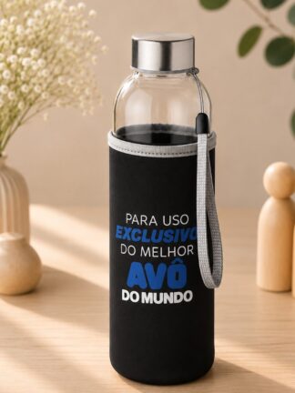 Garrafa de Vidro Para uso exclusivo da melhor Avô do Mundo