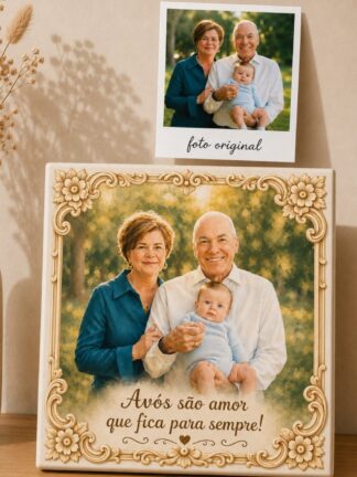 Azulejo personalizado Avós são amor que fica para sempre!