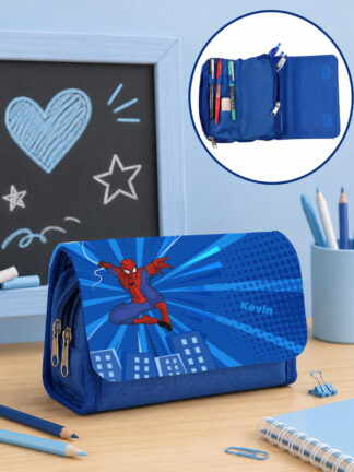 Estojo escolar com aba Homem Aranha