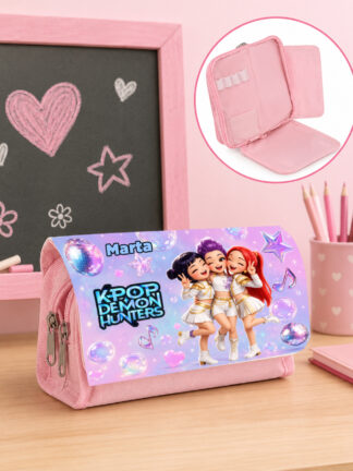 Estojo escolar com aba K-POP