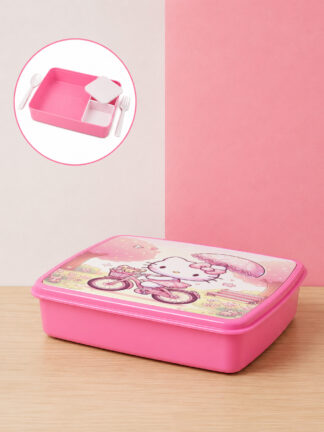 Marmitas com talheres Kitty da bicicleta