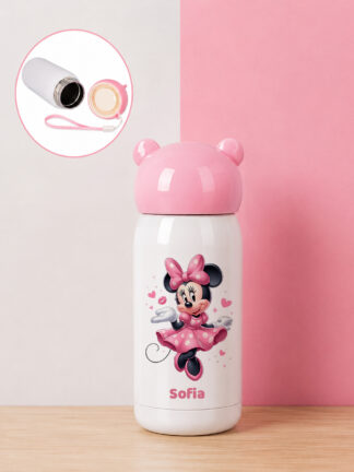 Garrafa Térmica infantil Minnie do beijo