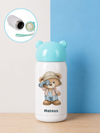 Garrafa Térmica infantil Ursinho dos binóculos