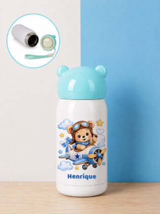 Garrafa Térmica infantil Urso Aviador