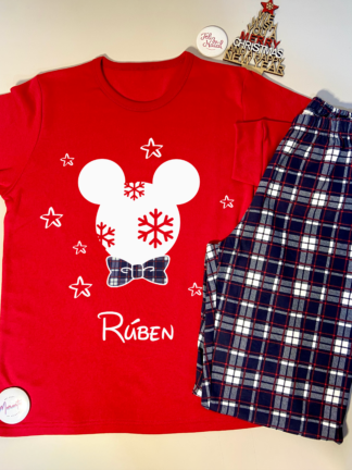 Pijama Cardado Mickey Flocos de neve