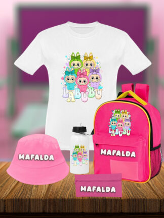 Conjunto Mochila LABUBU dos laços