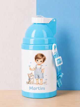 Garrafa de Plástico infantil Menino e o gato