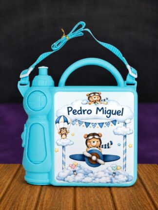 Lancheira com Garrafa de Água Urso Aviador