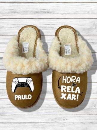 Chinelos Serra da Estrela Gamer PS Hora de Relaxar