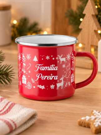 Caneca de Esmalte Motivos de Natal