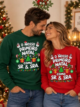Camisola O Nosso Primeiro Natal como Sr. e Sra.