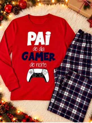 Pijama Cardado Pai de Dia Gamer de noite