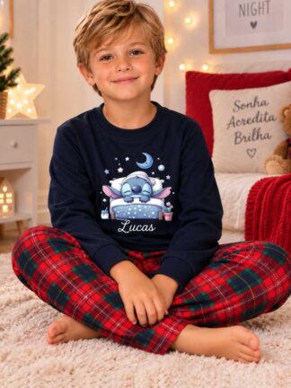 Pijama Cardado Stitch a dormir