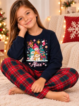 Pijama Cardado Bonecos de Neve