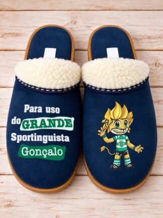 Chinelos Serra da Estrela azuis Para uso do Grande Sportinguista (Jubas)